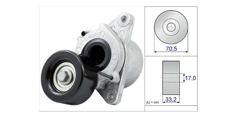 V Belt Tensioner Nissan Navara (D40) (YD25DDTi) 2.5dCi (2005-), Pathfinder (D40) (YD25DDTi) 2.5dC...