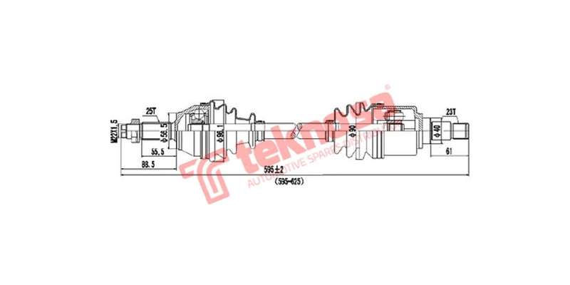 Wheel Drive Driveshaft Complete Ford Fiesta,Bantam,Ka 2001-2008 (Lh)