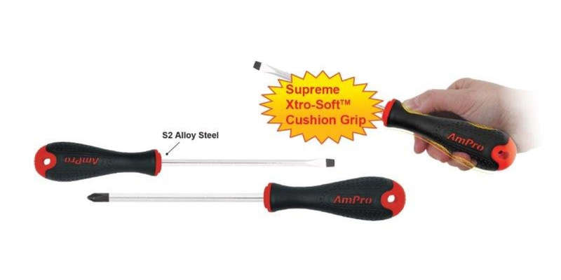 Xtro Soft Pro Slotted Screwdriver 8X200Mm AMPRO T32919