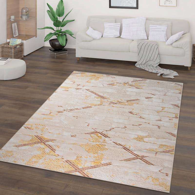 Alin Beige Gold Modern Rug - 05655A