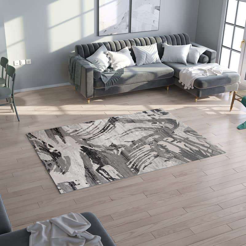 Alin Black Grey Rug - 06565F