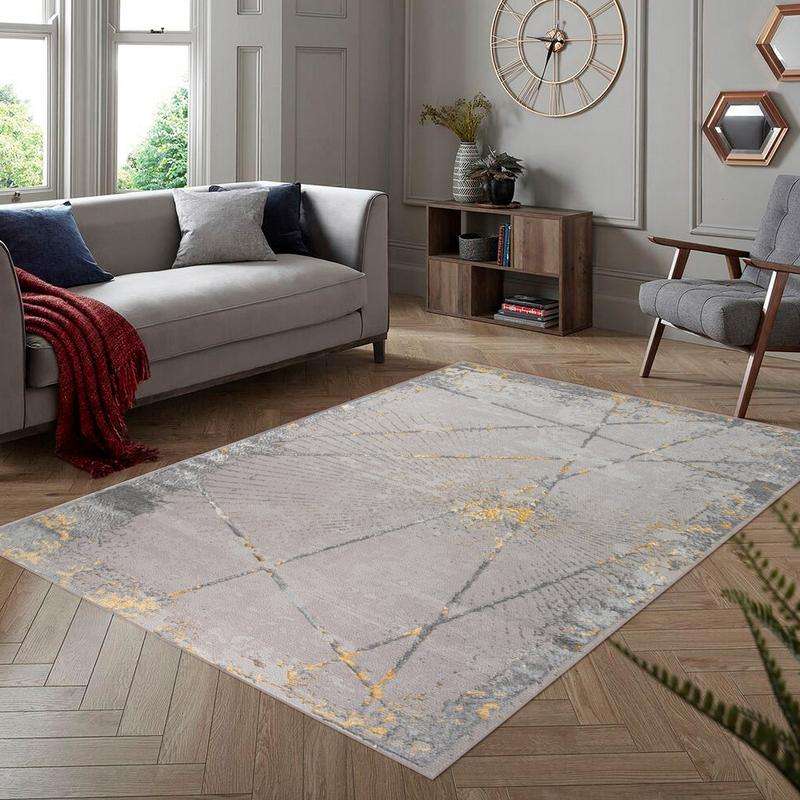 Alin Grey Gold Modern Rug - 05679A