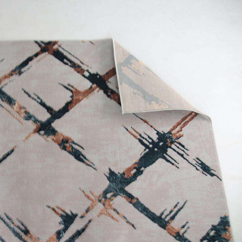 Alin Grey Navy Modern Rug - 05339A