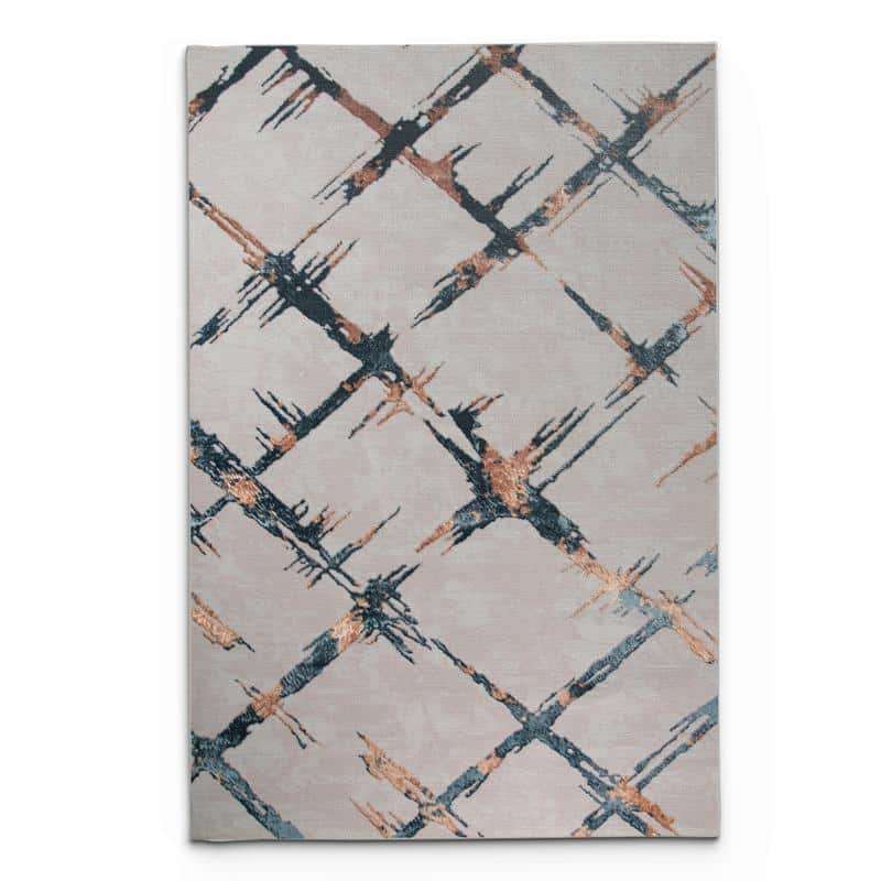 Alin Grey Navy Modern Rug - 05339A