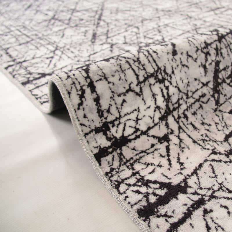 Digital Black Line Washable Rug