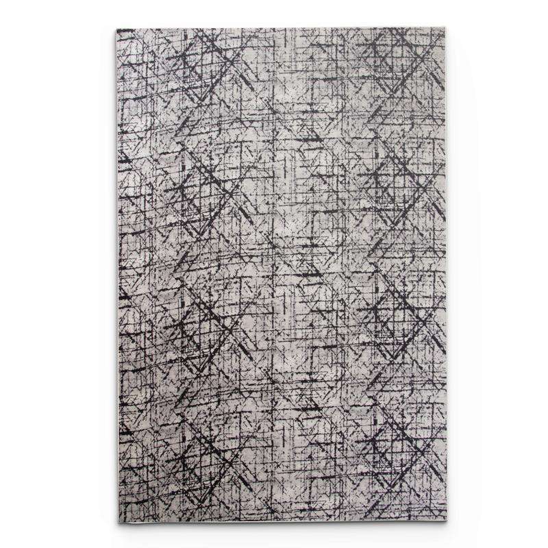 Digital Black Line Washable Rug