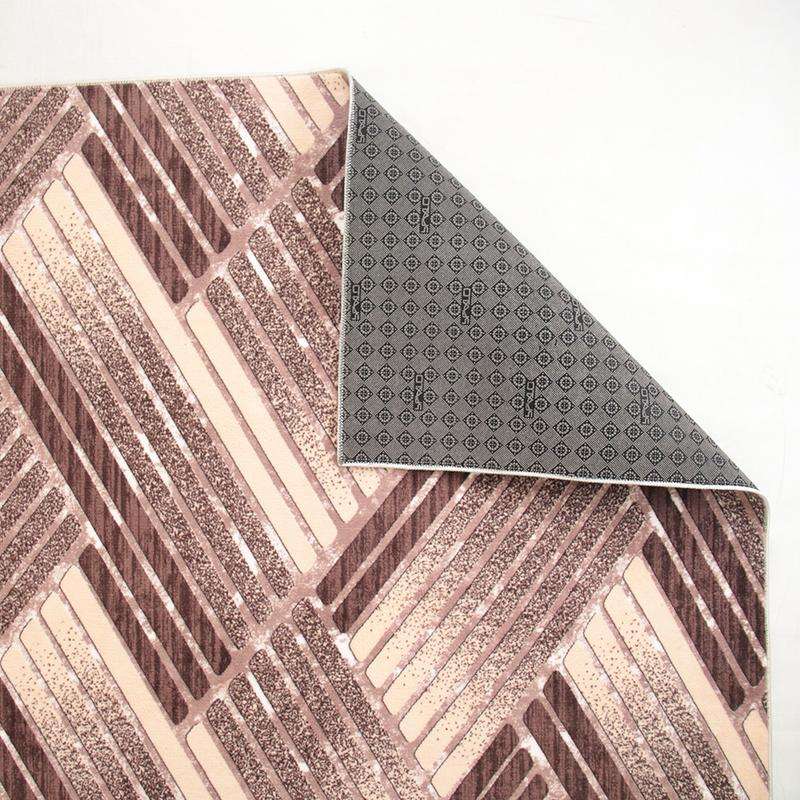 Digital Brown Arc Washable Rug