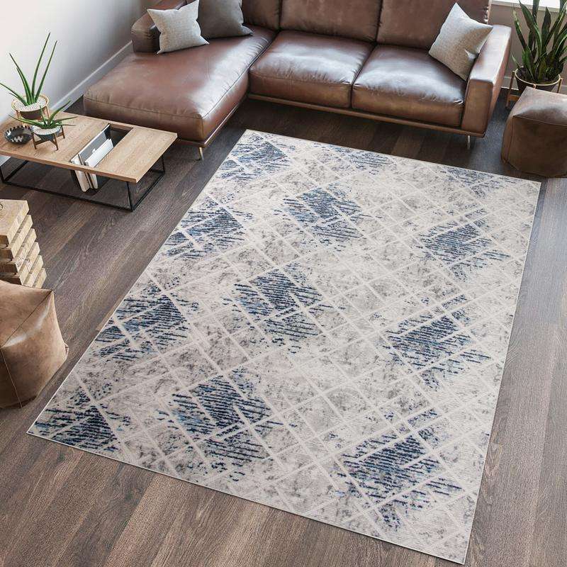 Digital Cube Line Washable Rug