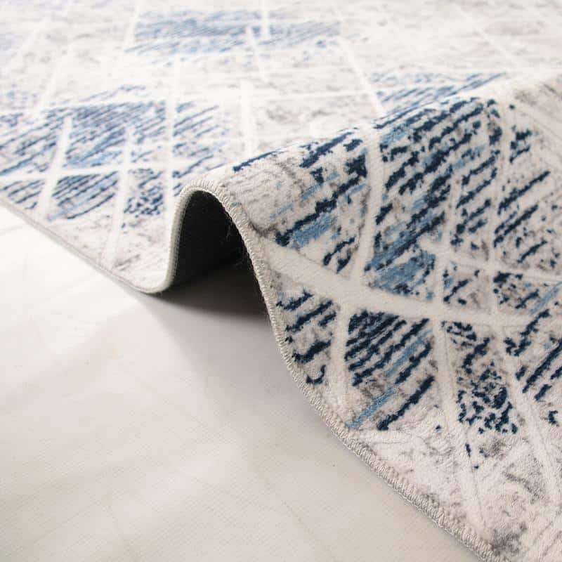 Digital Cube Line Washable Rug