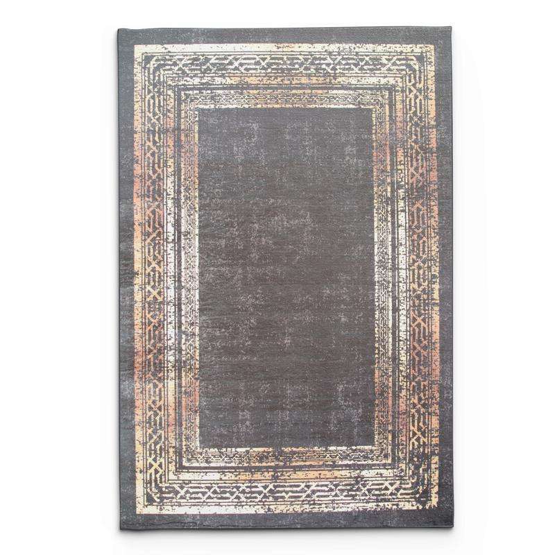 Digital Printer Black Gold Rug