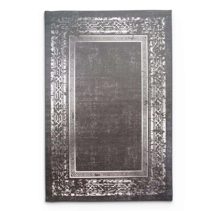 Digital Printer Black White Rug