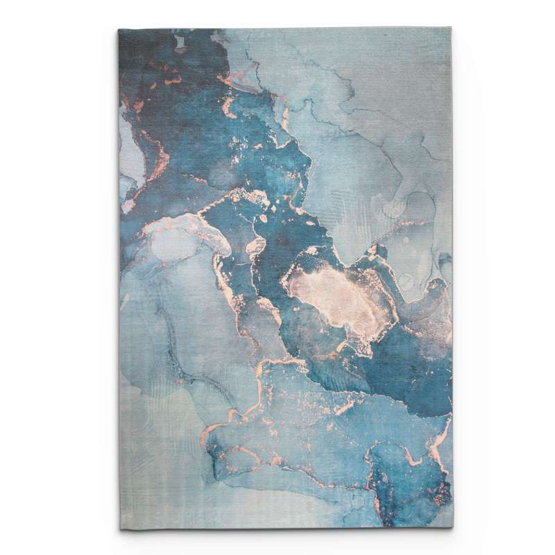 Digital Printer Cream Blue Rug