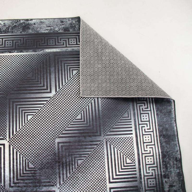 Digital Printer Dark Black White Rug