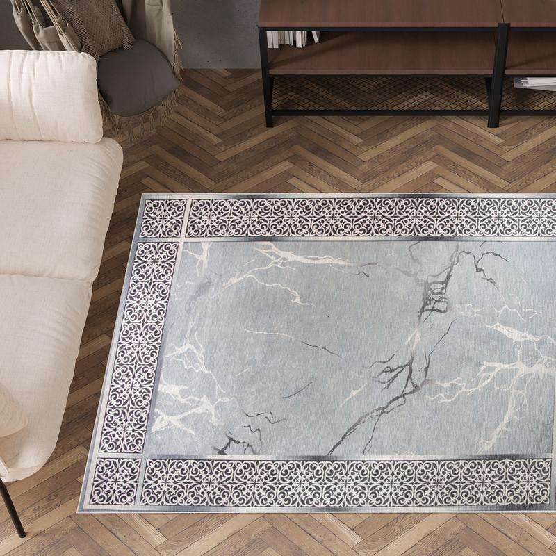 Digital Printer Grey Black Rug
