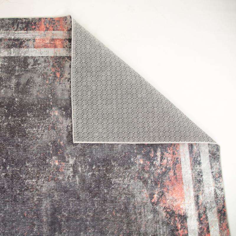 Digital Printer Grey Red Black Rug