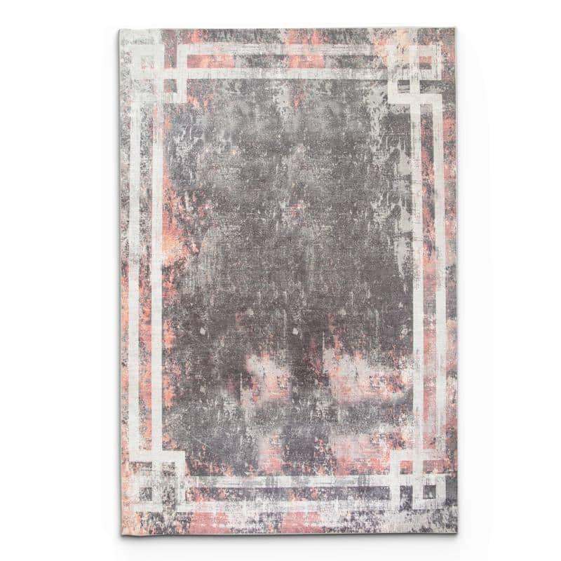 Digital Printer Grey Red Black Rug