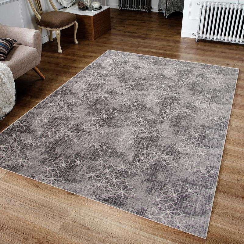 Digital Snowflake Washable Rug