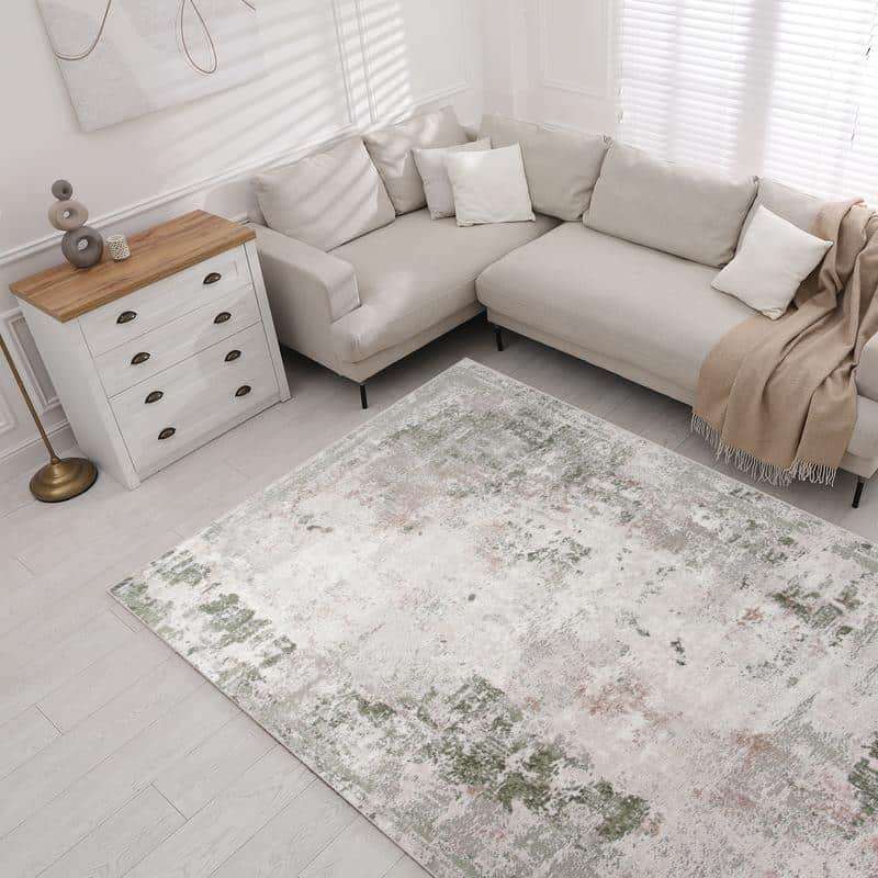 Diva Cream Green Rug - MR250