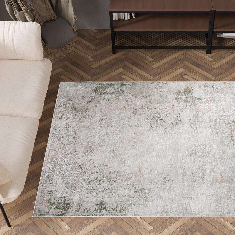 Diva Cream Green Rug - MR254