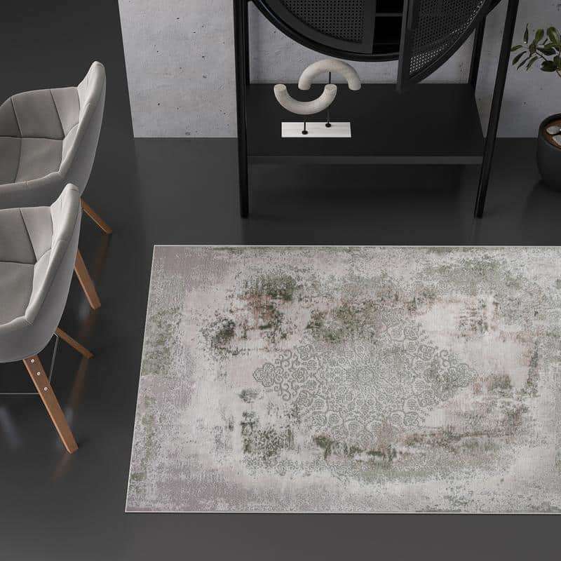 Diva Cream Green Rug - MR276