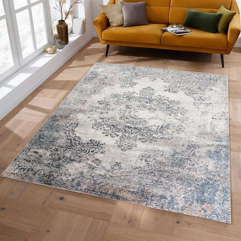 Diva Grey Navy Rug MR268