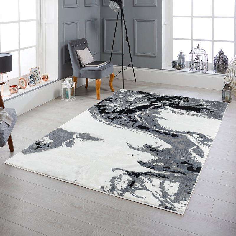 Elit Crimp Grey Black Rug