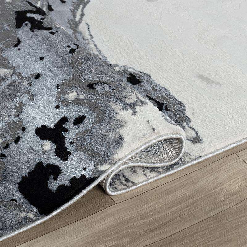Elit Crimp Grey Black Rug