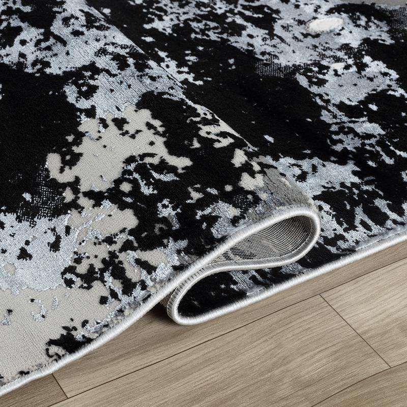 Elit Dark Cloud Grey Black Rug