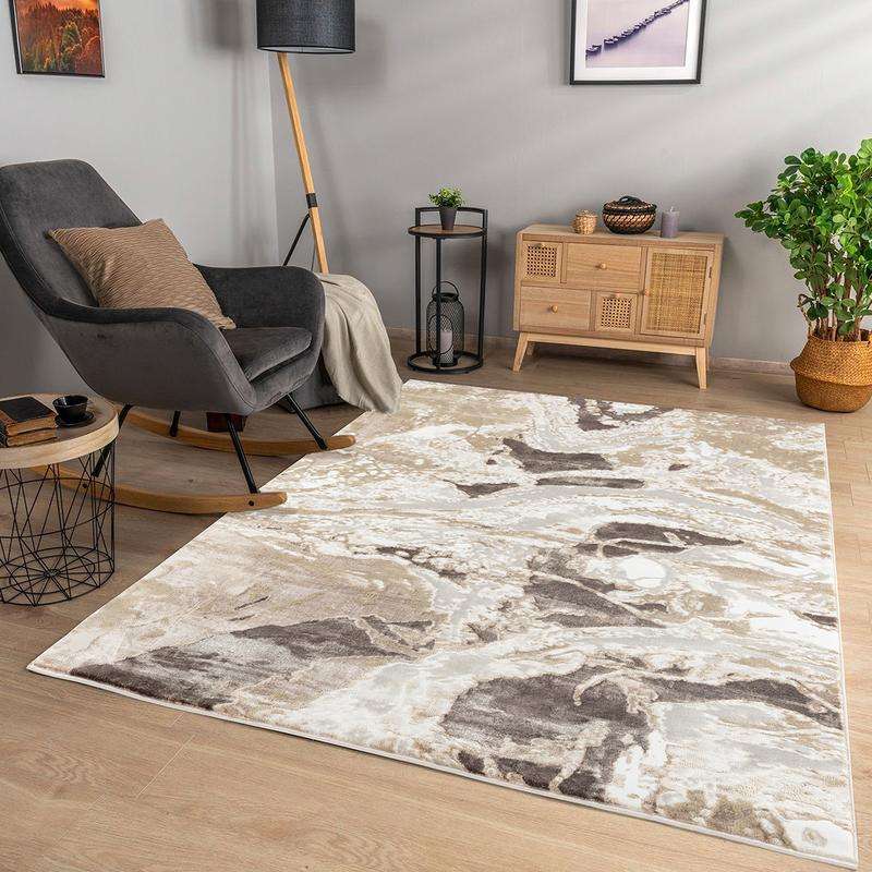 Elit Hole Beige Brown Rug