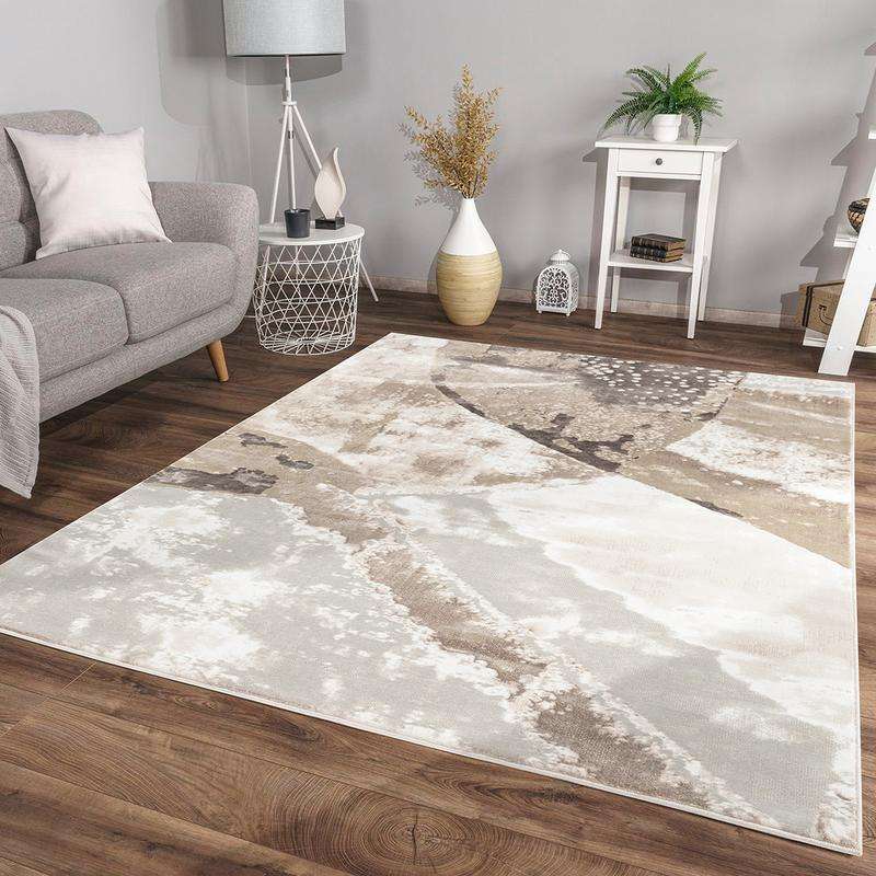 Elit Plain Beige Brown Rug