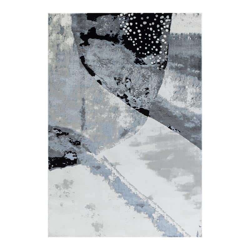 Elit Plain Grey Black Rug