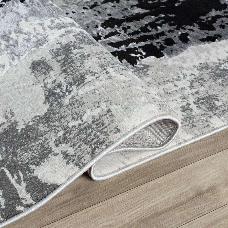 Elit Stripe Grey Black Rug