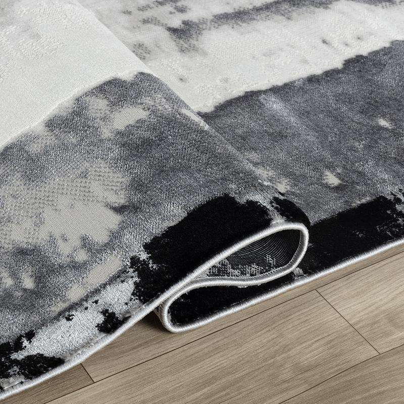 Elit Texture Grey Black Rug