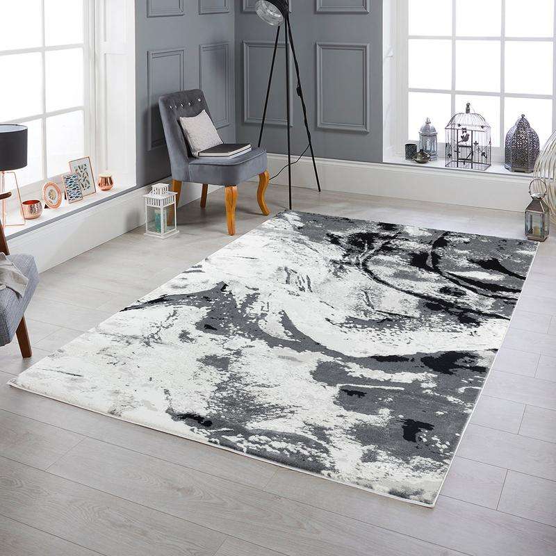 Elit Wave Grey Black Rug