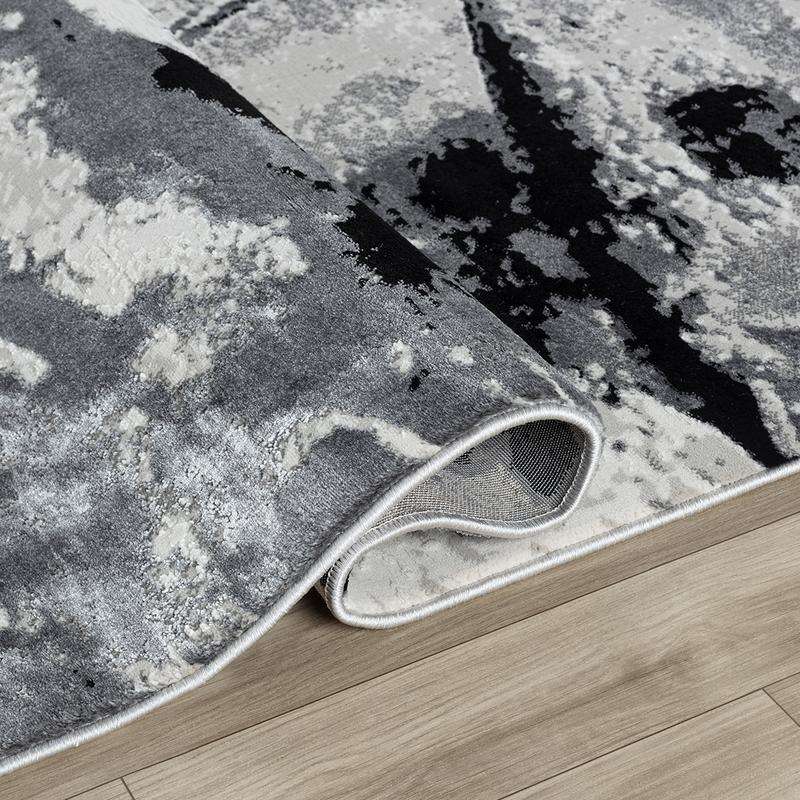 Elit Wave Grey Black Rug