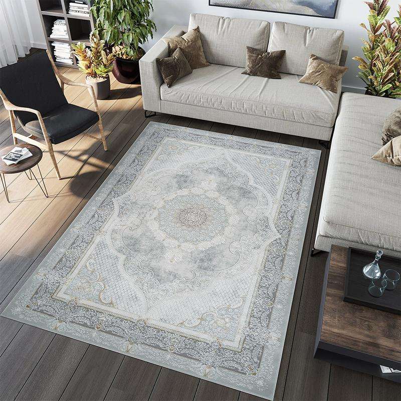 Amber Cream Grey Rug - 31102B