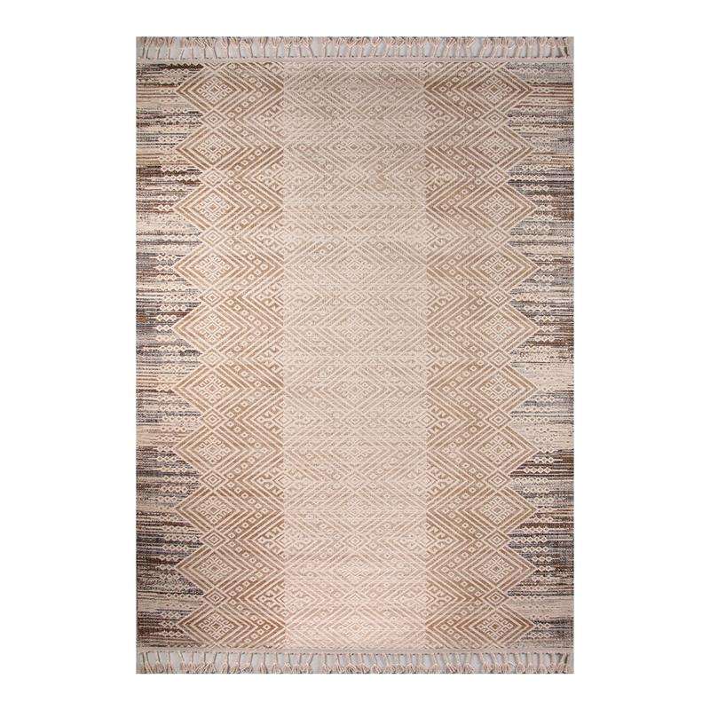 Random Ethnic Figure Pattern Beige Rug