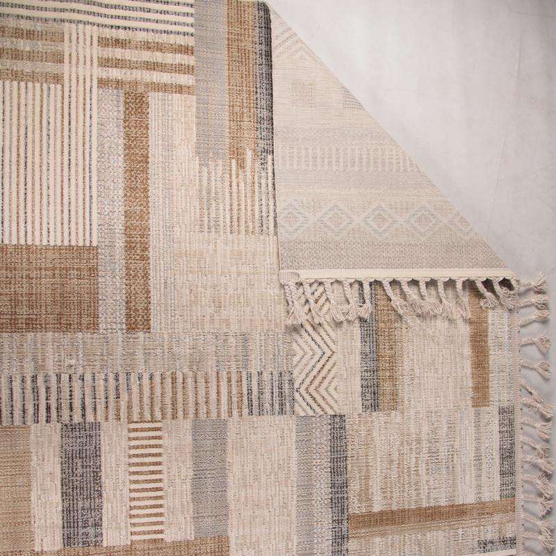 Random Tetris Pattern Beige Rug