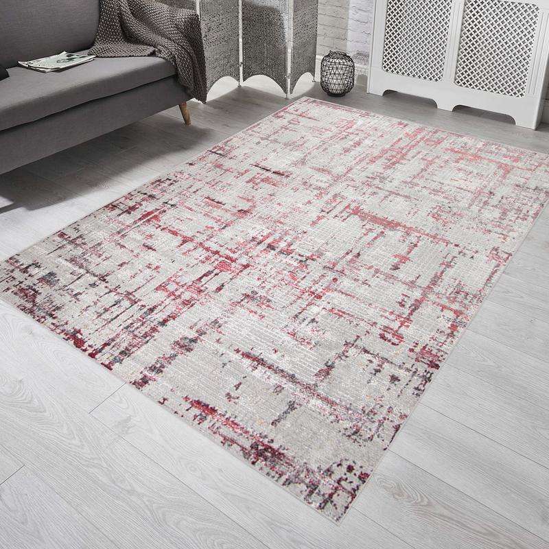 Star Grey Red Black Rug - LP418