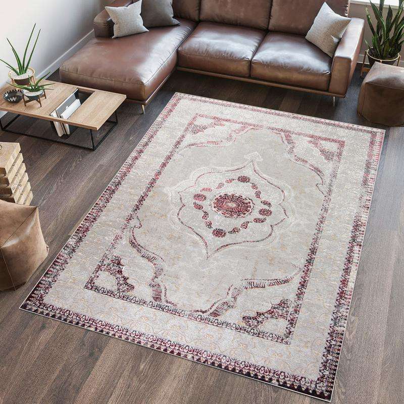 Star Grey Red Black Rug - LP438