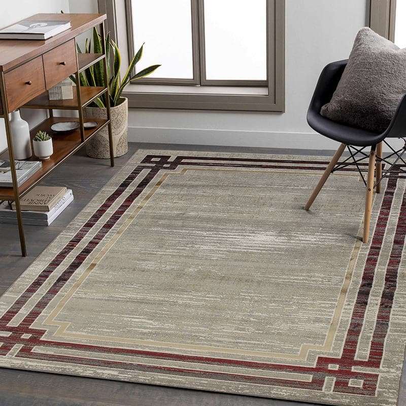 Star Modern Grey Bord Frame Rug