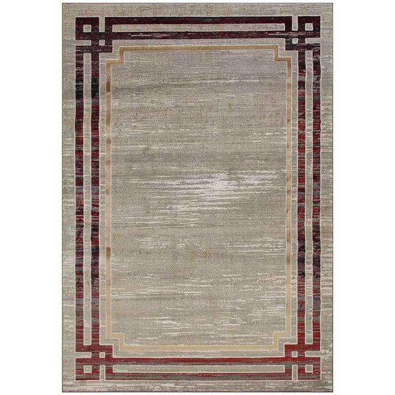 Star Modern Grey Bord Frame Rug