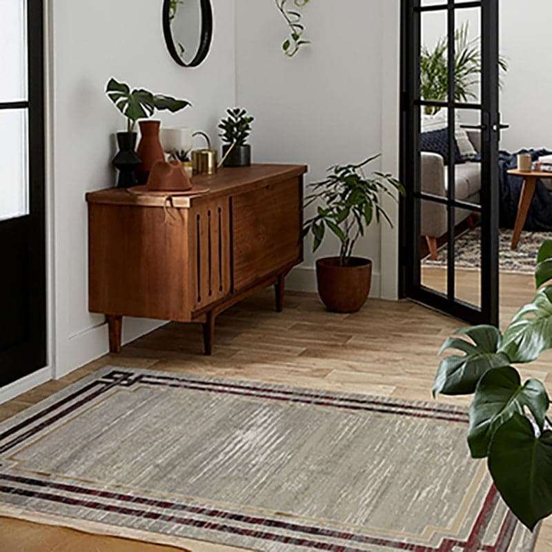 Star Modern Grey Bord Frame Rug