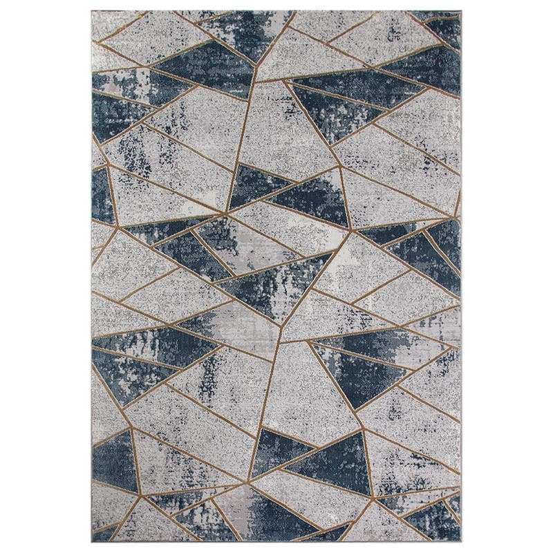 Star Modern Grey Navy Rug