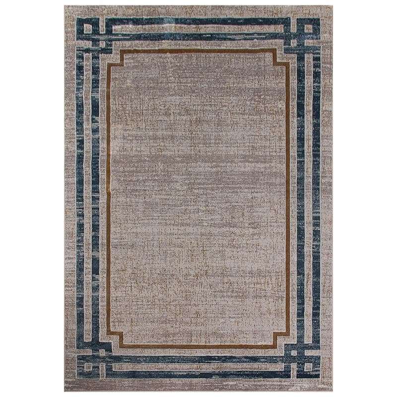 Star Modern Blue Frame Rug