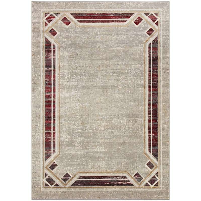 Star Modern Grey Wine Frame Rug