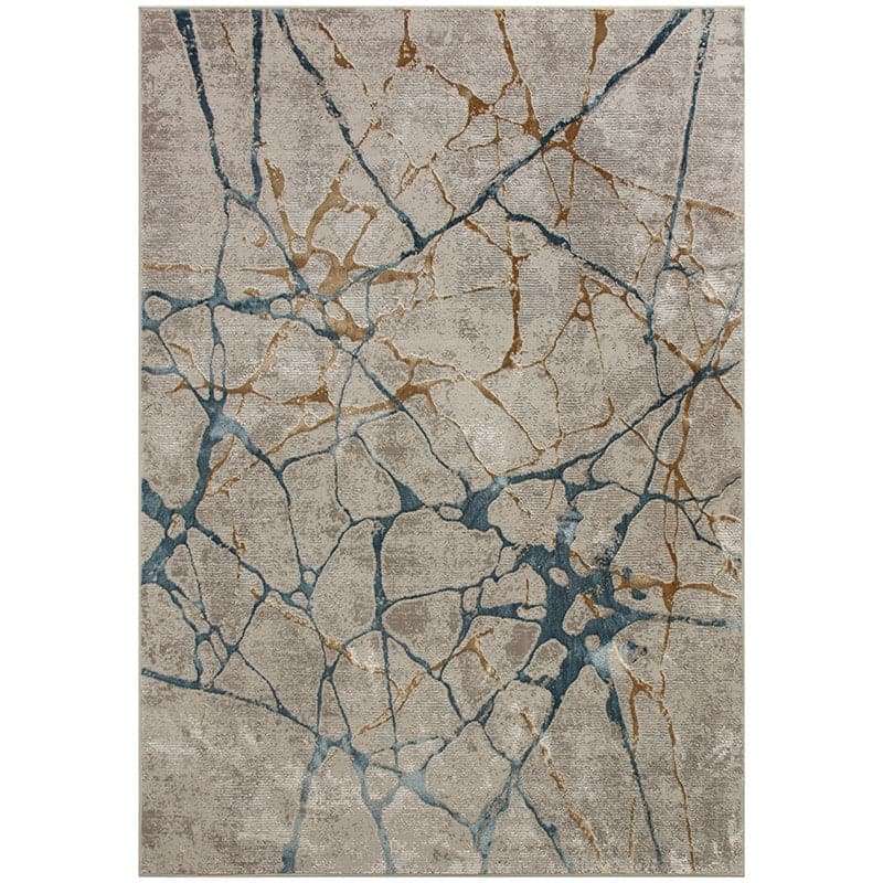 Star Modern Beige Blue Crack Rug