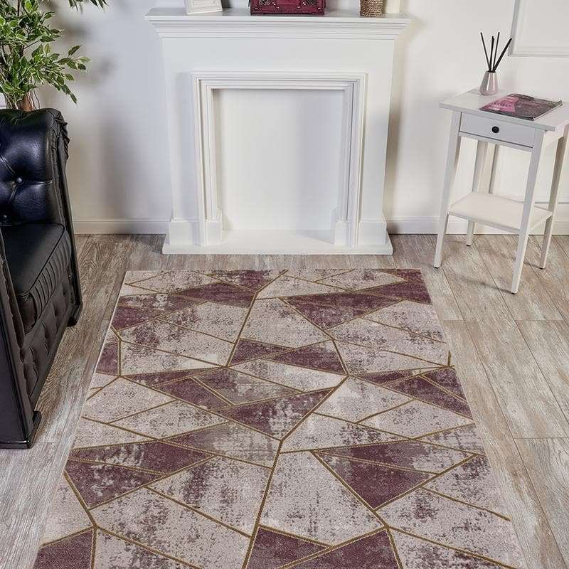 Star Modern Pink Puzzle Rug