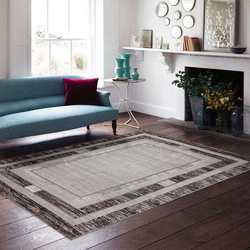 Star Modern Brown D Frame Rug