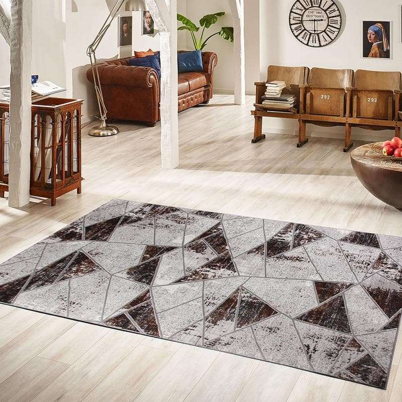 Star Modern Black Puzzle Rug
